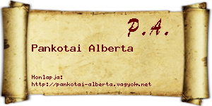Pankotai Alberta névjegykártya